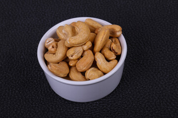 Cashew nuts heap in the bowl