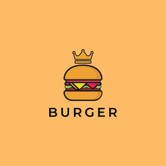 Burger cafe. Burger logo, emblem, label, Hot burgers vector logo, fast food, Burger abstract outline vector logo template, fast food isolated line art stylized icon, illustration
