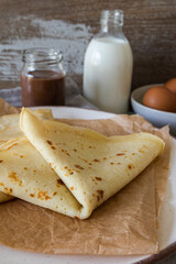 Homemade crepes traditional french recipe