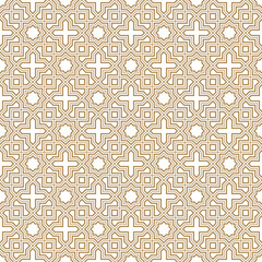 Seamless arabic geometric ornament in brown color.Fine and average lines.