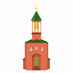 Church. Vector stock isolated icon on white background. The building of the Orthodox Church vector image.