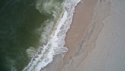 Beautiful blue ocean wave panorama of splashing