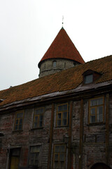 Fototapeta na wymiar View of the old buildings of Tallinn.