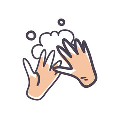 Hands washing fill style icon vector design