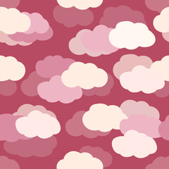 Seamless pattern with sky and clouds. Endless positive backdrop.
Simple forms.
Clouds and background are located on different layers.
Vector illustration