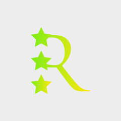 logo star with letter r modern vector design	