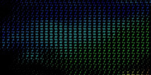 Fototapeta premium Dark Blue, Green vector pattern with magic elements.