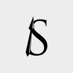 logo arrow with letter s vector design