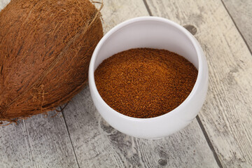 Coconut brown sugar in the bowl