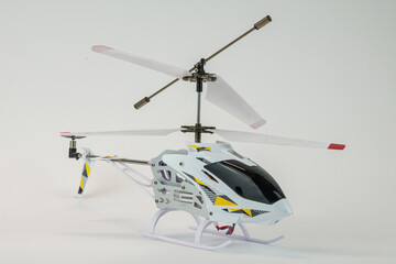 white electric helicopter model