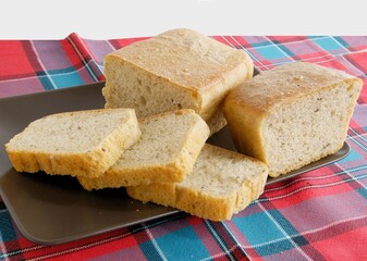 very tasty homemade bread close up