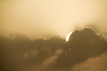 Sunrise and the clouds in the morning at Asker coast, Bahrain