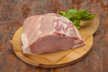 Raw pork meat piece for cooking