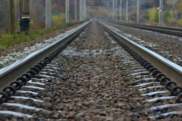 
railway rails and sleepers