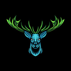 deer illustration vector mascot template. can be used for cloth, shirt, fashion, print, poster