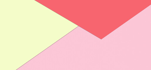 Abstract geometric paper background. yellow, lemon, pink, red. Place for text.
