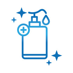 personal hand hygiene, antiseptic bottle disease prevention and health care gradient style icon