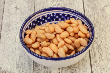 White beans kidney in the bowl