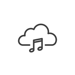 Music cloud icon on white background