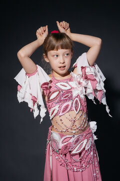 A Little Girl Dressed As An Belly Dancer