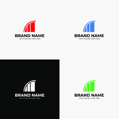 Curvy Financial Advisors Accounting and Fundraising Financial Logo Design Template Vector Illustration. Business growth chart flows icon design.