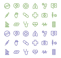 Simple Set of Medicine, Pills Related Vector Line Icons. Contains icons such as Pain, Syringe, tablet and more. Editable stroke. 480x480 pixels perfect, on a white background