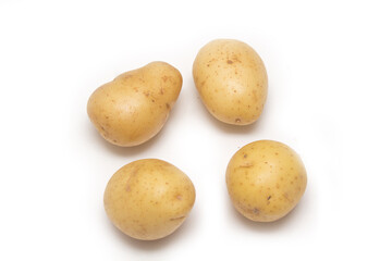 Raw potato isolated on white, with clipping path