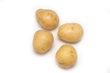 Raw potato isolated on white, with clipping path