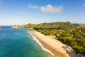 aerial view of Hahei Beach New Zealand