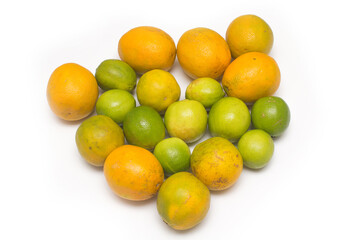 Assortment of exotic fruits isolated on white