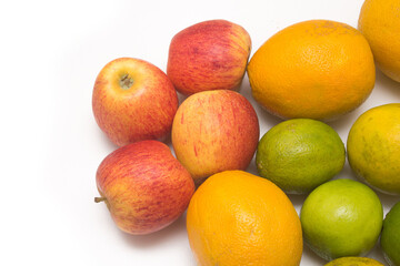 Assortment of exotic fruits isolated on white