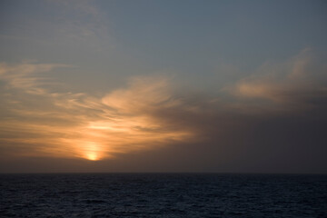 Antarctica sunset at polar night