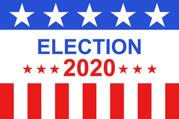 Presidential Election 2020 in United States. Vote day, November 3 . Patriotic american element. For poster, card, banner and background.
