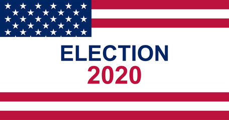 Vector illustration. Presidential Election 2020 in United States. Vote day, November 3 . Patriotic american element.  For poster, card, banner and background. 