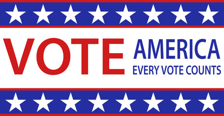 Vector illustration. Presidential Election 2020 in United States. Vote day, November 3 . Patriotic american element.  For poster, card, banner and background. 