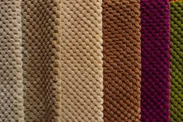 Fototapeta premium Samples of cloth as background, close up