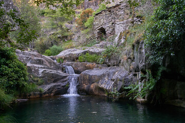 Naklejka na ściany i meble Drave waterfall cascata in Arouca Serra da Freita, Portugal