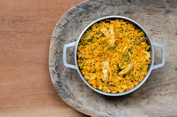 Rice with chicken, a traditional recipe from the Panamanian cuisine