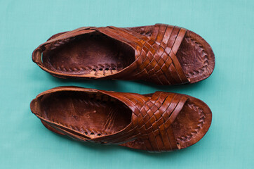 Pair of brown leather Panamanian sandals