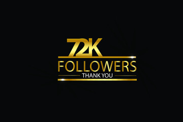 Fototapeta na wymiar 72K,72.000 Followers Thank you celebration logotype. For Social Media, Instagram - Vector