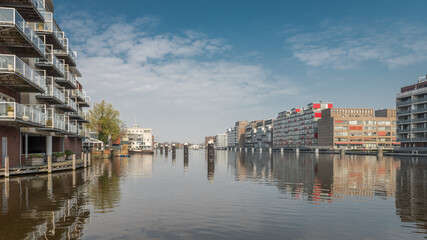 Fototapeta na wymiar river the Zaan in Zaandam