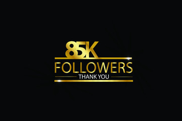 85K, 85.000 Followers Thank you celebration logotype. For Social Media, Instagram  - Vector