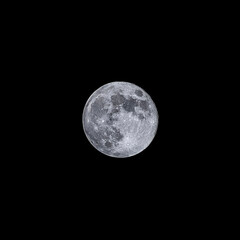 Full moon on a black background