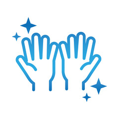 personal hand hygiene, hands palms, disease prevention and health care gradient style icon
