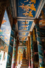 Fototapeta na wymiar inside Nokorbachey temple (Nokor Bachey pagoda), Kampong Cham, Cambodia