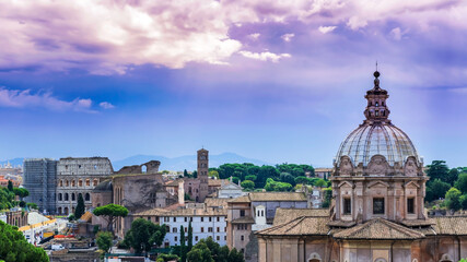 Fototapeta na wymiar Cityscape of Rome, Italy.