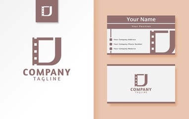 Cinema letter D logo and business card