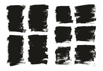 Flat Paint Brush Thin Half Background Mix High Detail Abstract Vector Background Set 