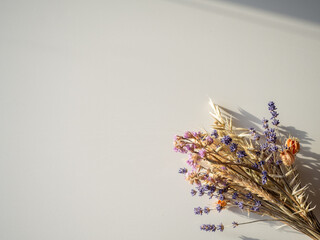 dried flower bouquet with lavender