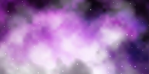 Light Purple vector layout with bright stars. Colorful illustration with abstract gradient stars. Theme for cell phones.